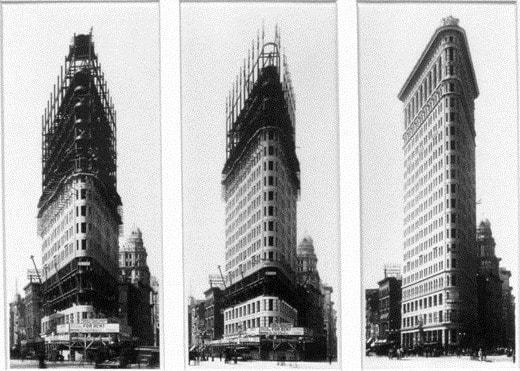 Flatiron building construction vintage photo madison square park nyc