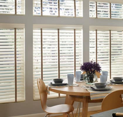 Wood blinds kitchen