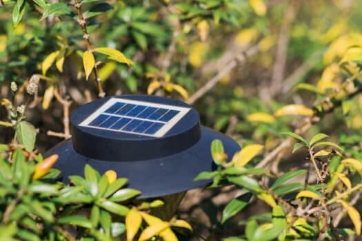 Solar cell lamp at garden