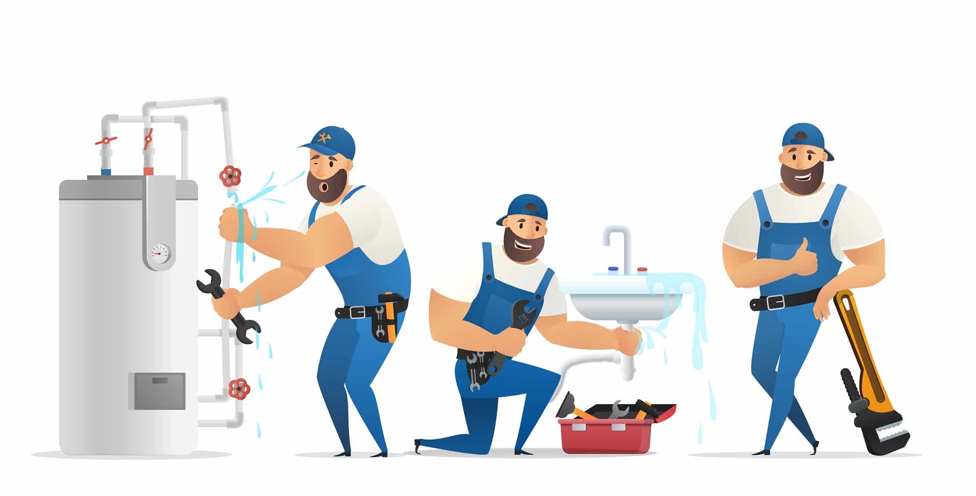 Vector illustration concept plumber service.