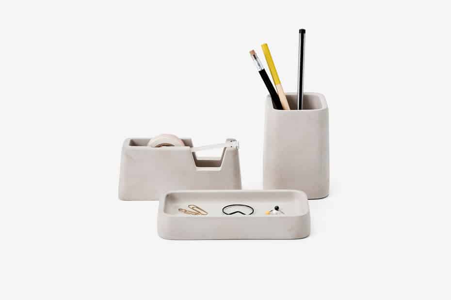 Concrete desk set for interior designers