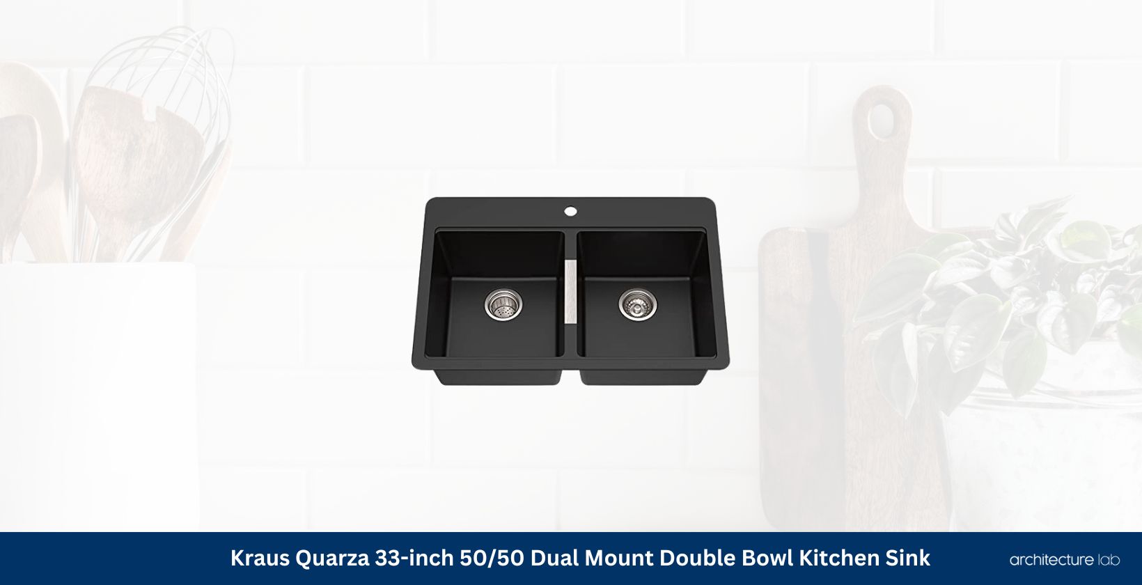 Kraus quarza kgd 433b 33 inch dual mount black onyx granite kitchen sink