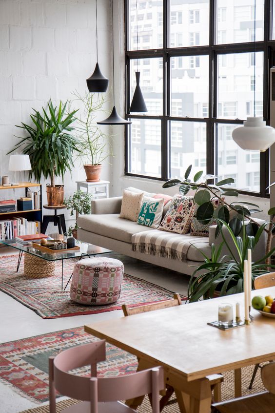 White based living room with white background