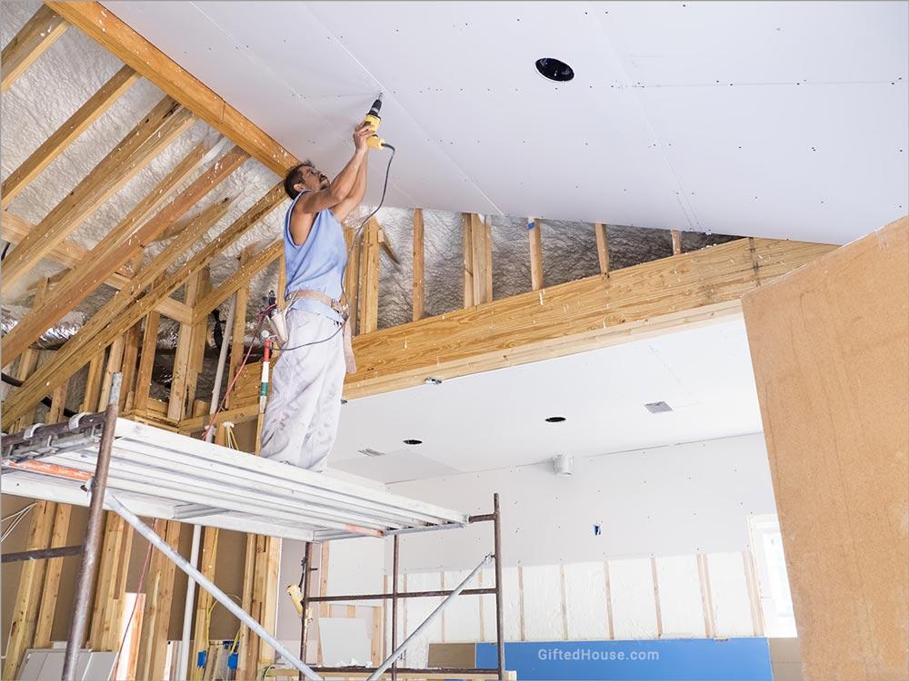 Adding drywall to cathedral ceiling structure. What is a cathedral ceiling