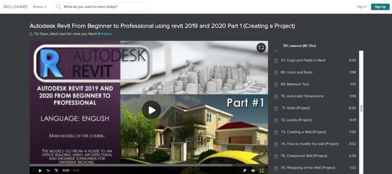 Skillshare - autodesk revit from beginner to professional