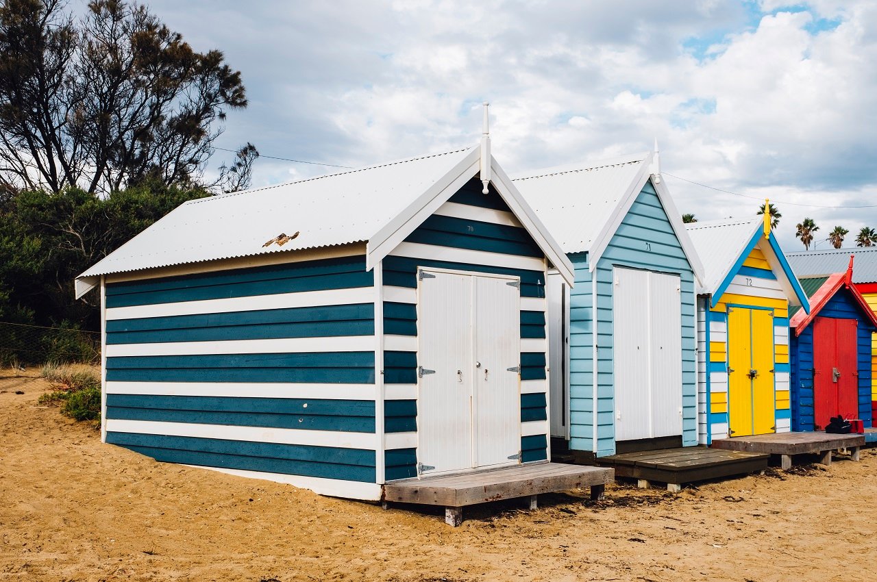 Brighton bathing box. Saltbox sheds.