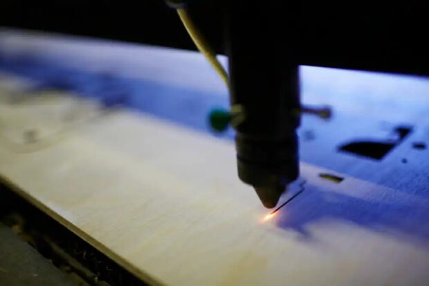 Laser engraving wood