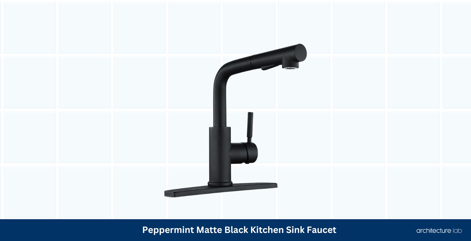 Peppermint matte black kitchen sink faucet