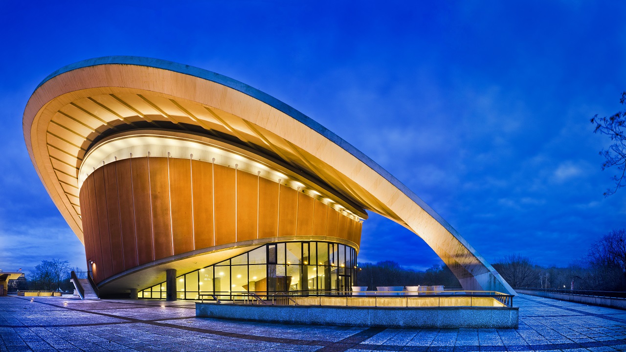 The congress hall is the haus der kulturen der welt. Germany, capitol berlin, district mitte. What is architectural lighting.