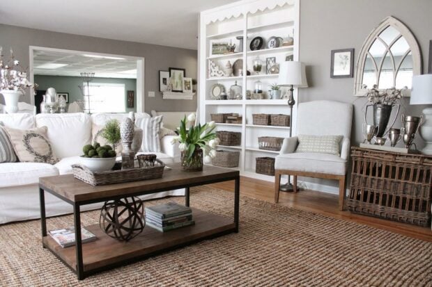 Living room with a gray atmosphere