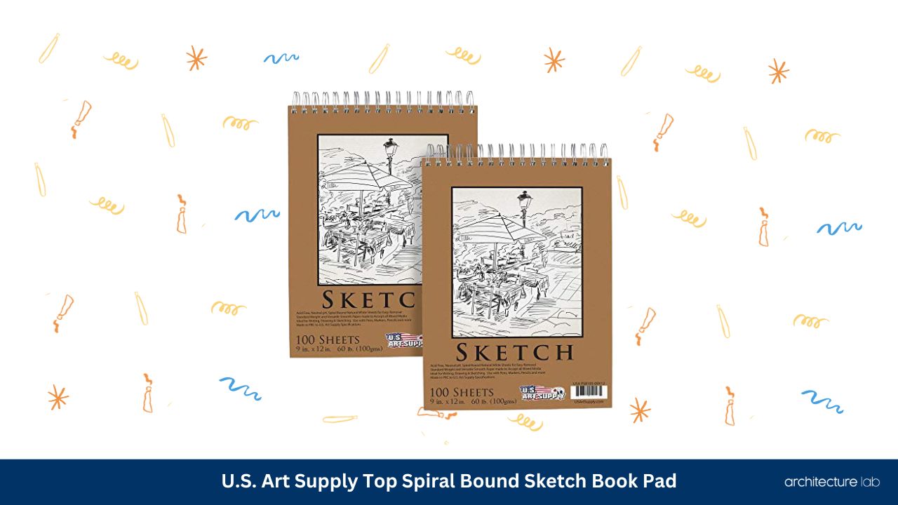 U. S. Art supply top spiral bound sketch book pad