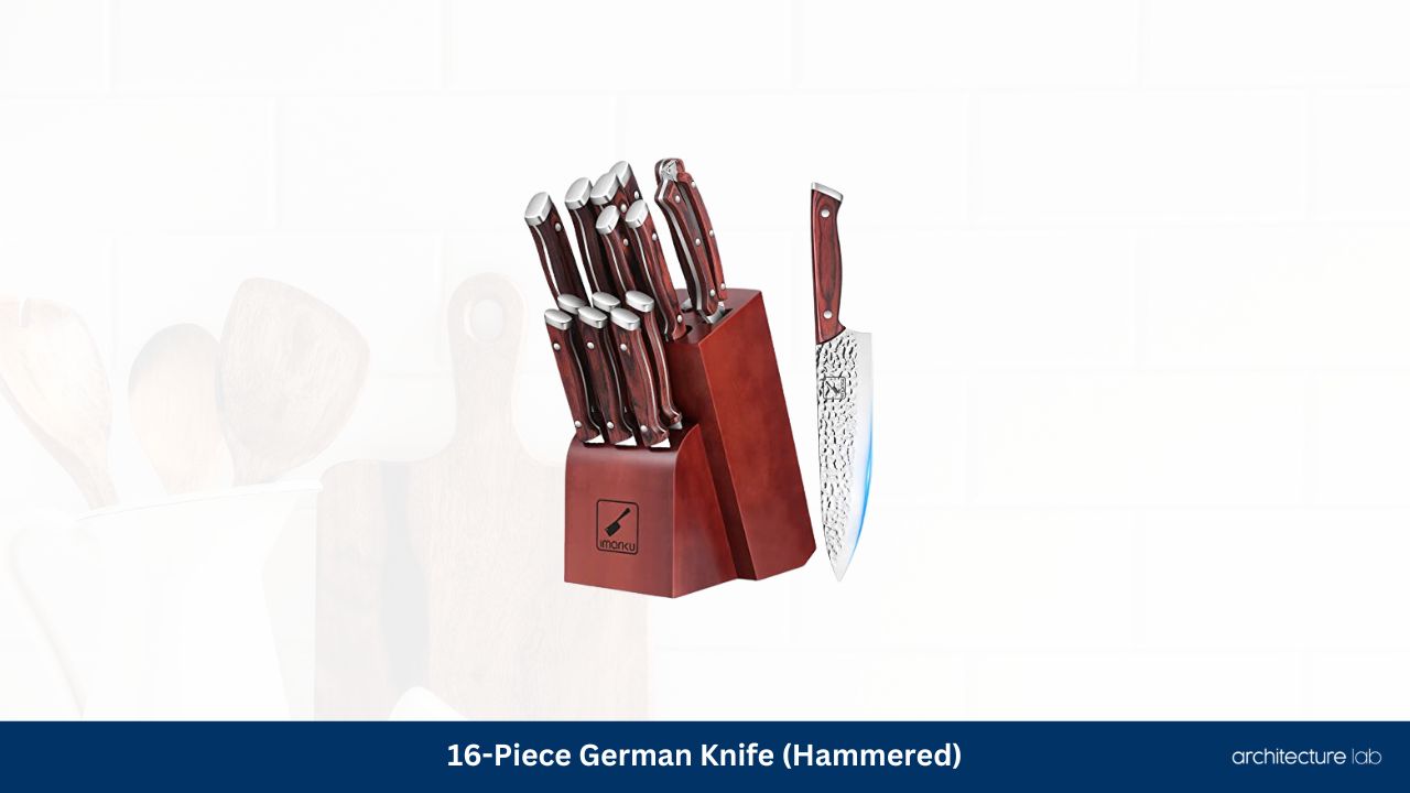 16 piece german knife hammered